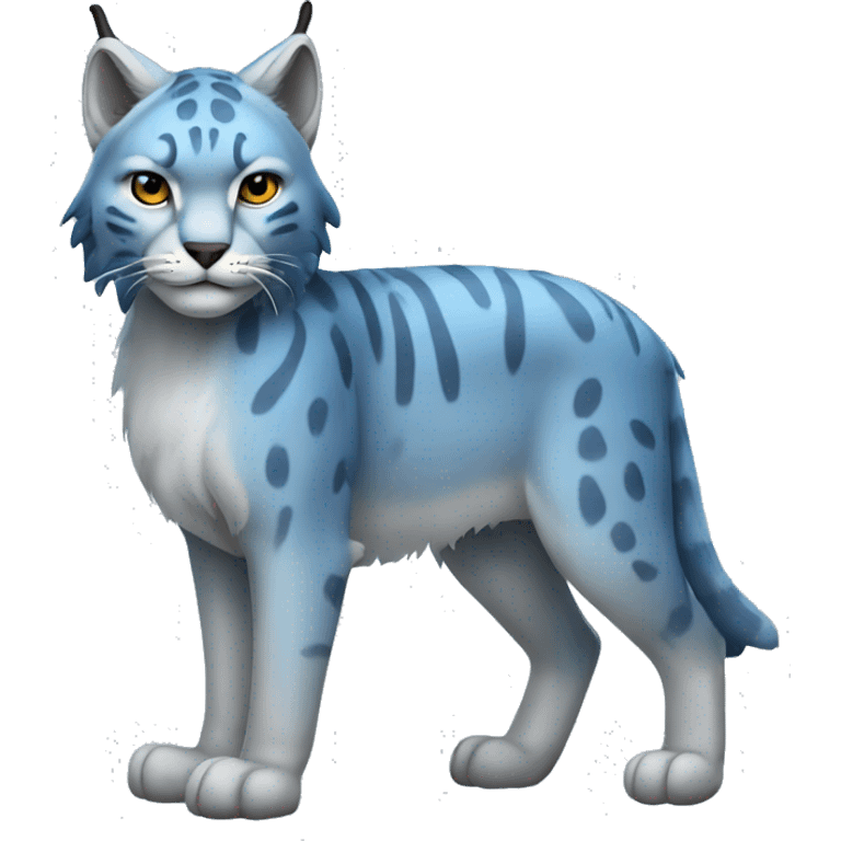 A blue lynx full body emoji