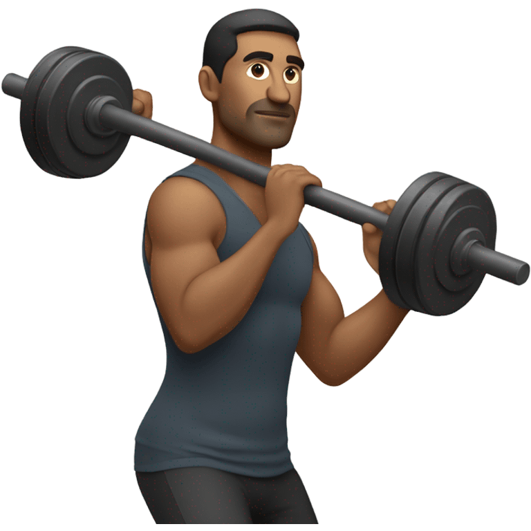 guy doing squats with squatbar emoji