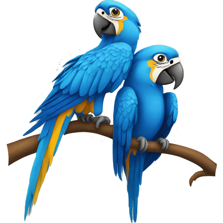 Blue Macaw pair love emoji