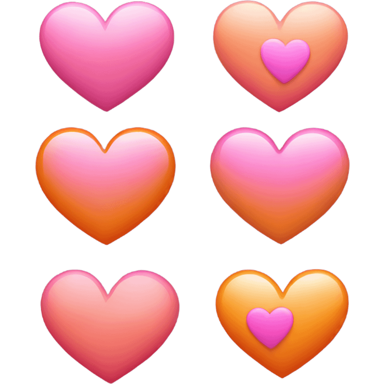 Heart orange&pink emoji