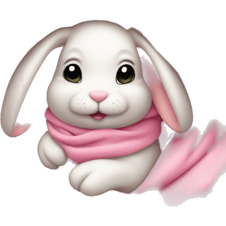 pink bunny with blanket emoji