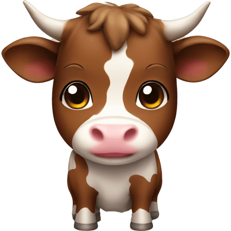 Brown cute cow chibi  emoji