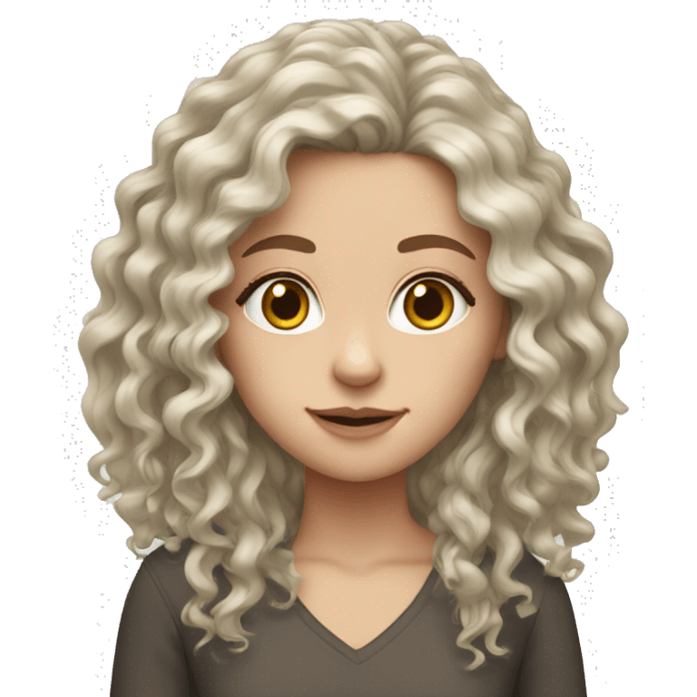 white girl with long curly hair emoji