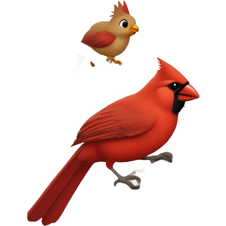 Fat cardinal with squirrel  emoji