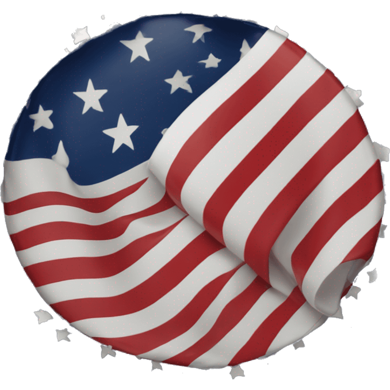 Betsy Ross Flag with the letters AM inside the circular star field emoji