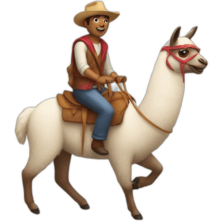 man riding llama emoji