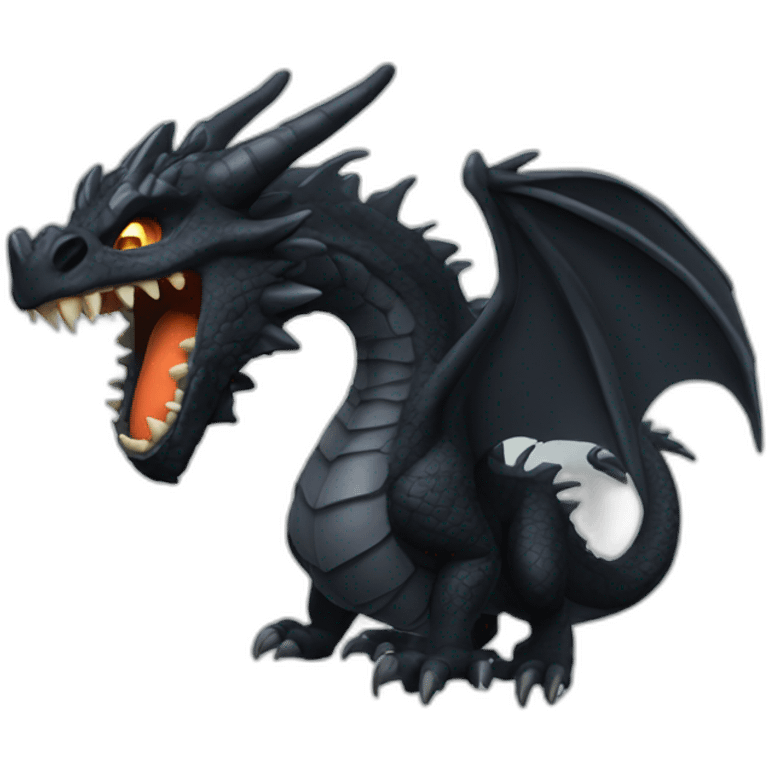 Dragón negro furia nocturna emoji