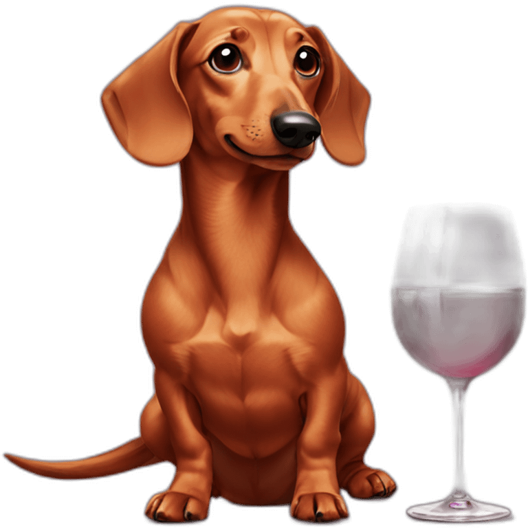 Dachshund and wine emoji