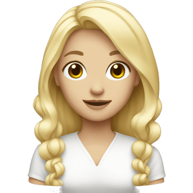 Blonde girl with white shpitz  emoji