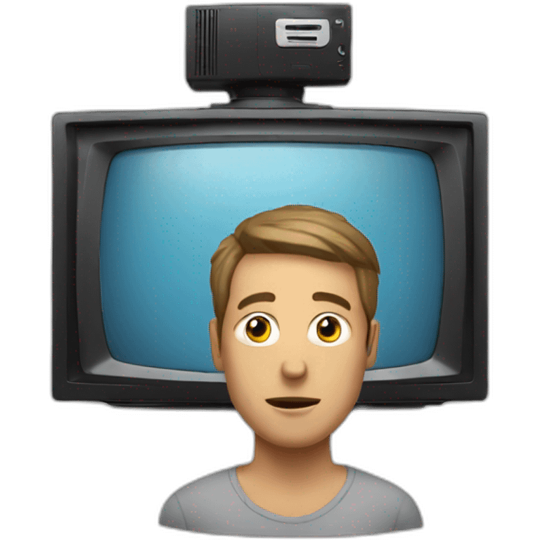 Guy with a TV on his Head emoji