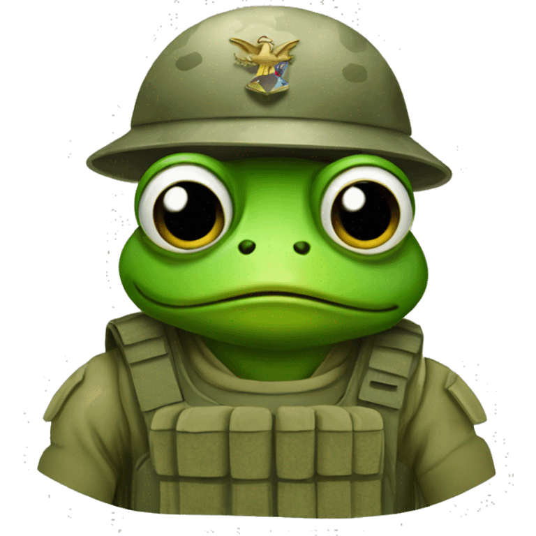 frog in army gear emoji