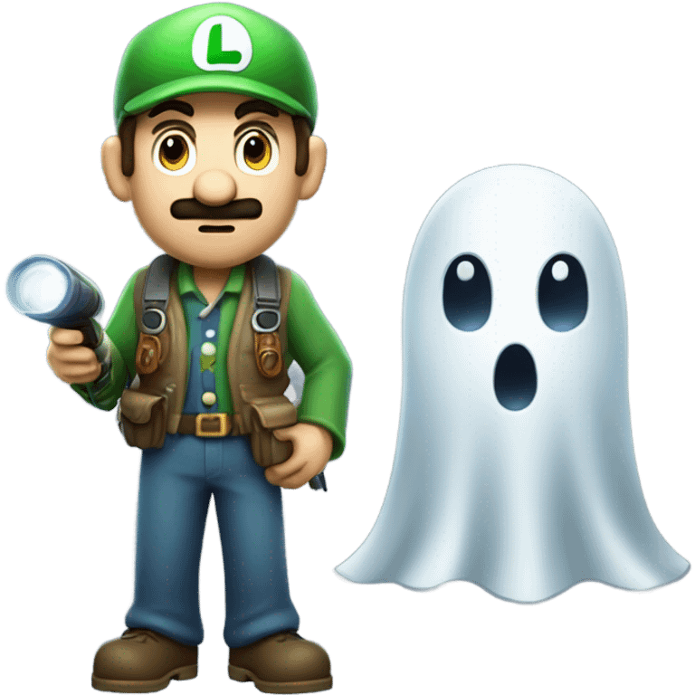 Luigi ghost hunting emoji