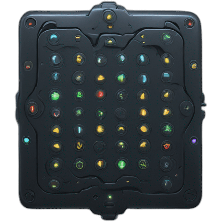 futuristic dark Personal Cloaking Device pad with buttons and switchers emoji