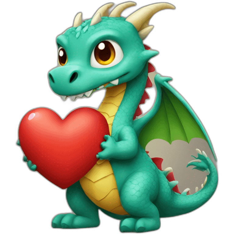 dragon holding a heart emoji