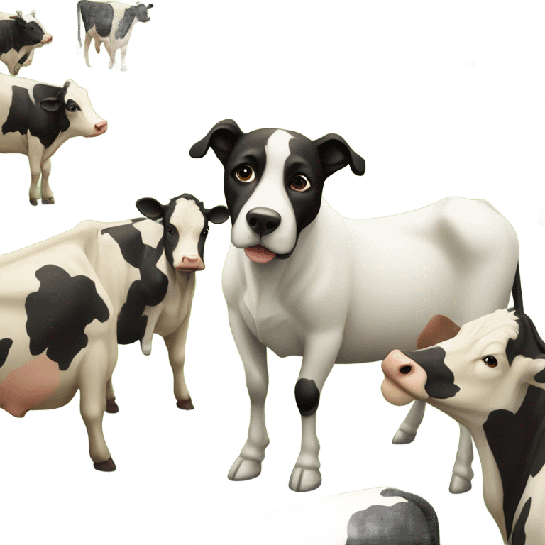 Dog with cows  emoji