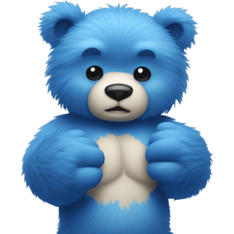 Blue fuzzy bear giving knuckles  emoji