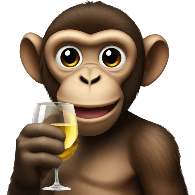 monkey holding a glass of wine emoji