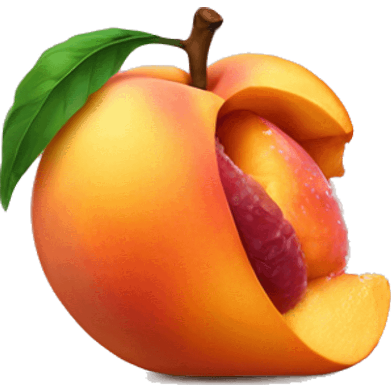 eating a wet juicy peach  emoji