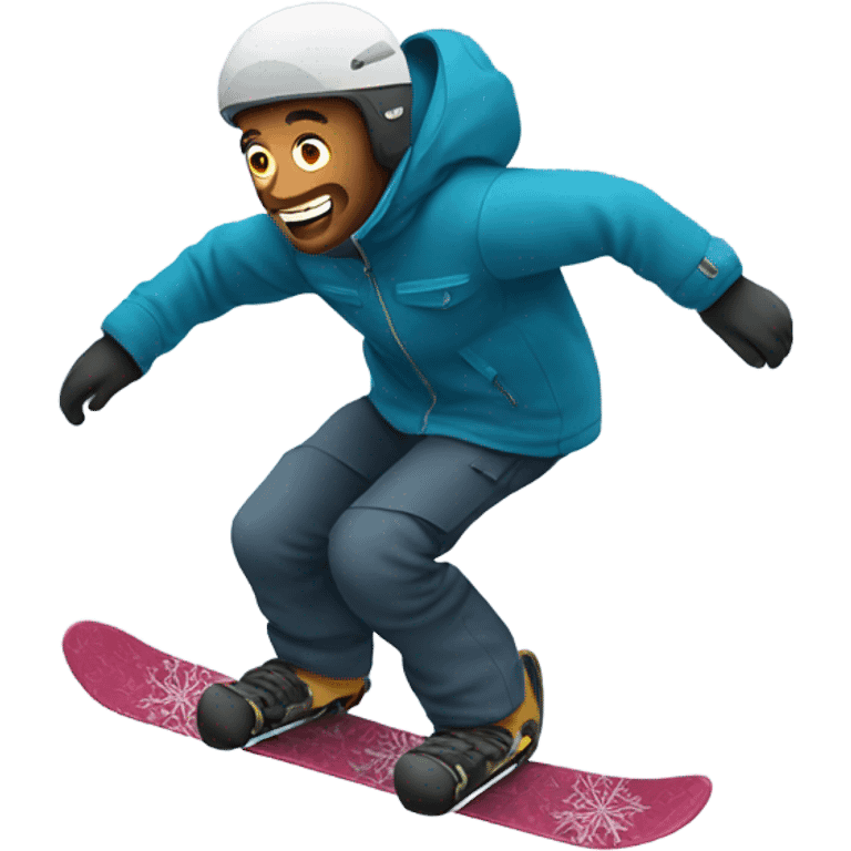 White man snowboarding downhill emoji