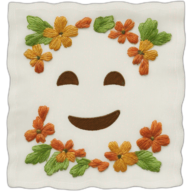 embroidered napkin emoji