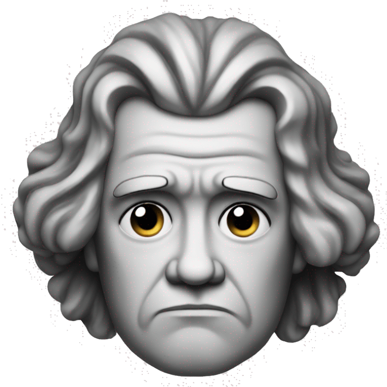 Sad round Emoji icon of beethoven emoji