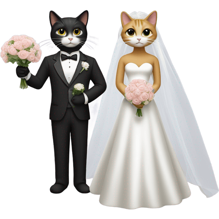 cats getting married emoji