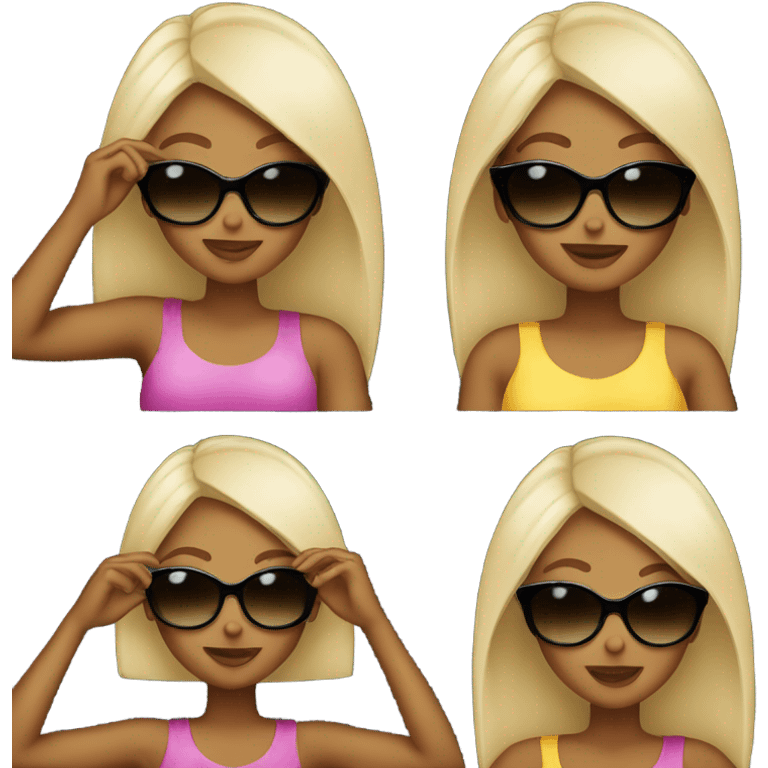 diva girl putting sunglasses on emoji