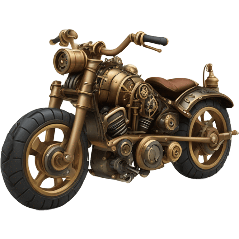 steampunk motorbike direct backside view emoji