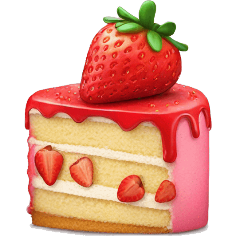 Cake with strawberry emoji