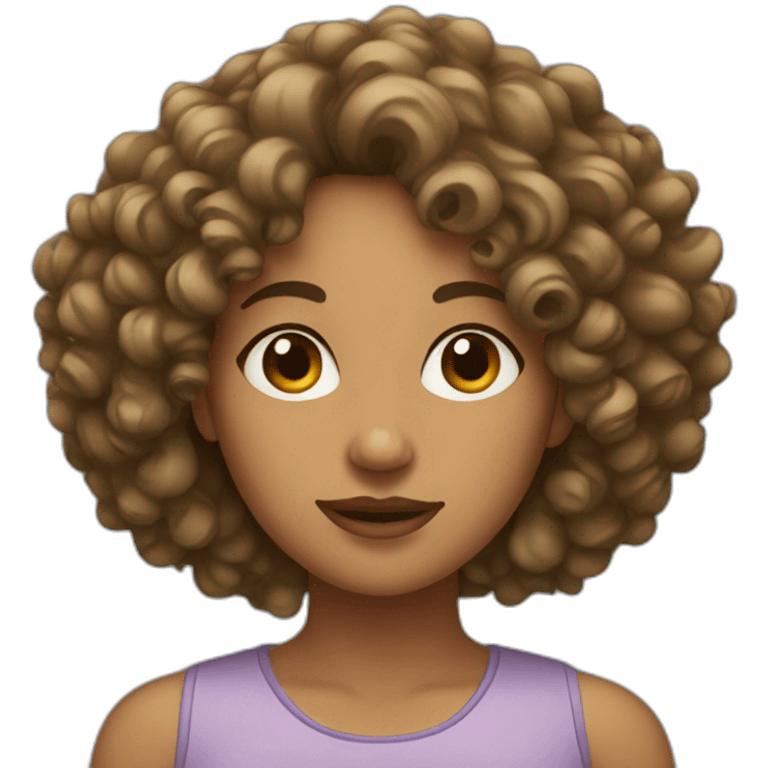 Woman with curly hair emoji