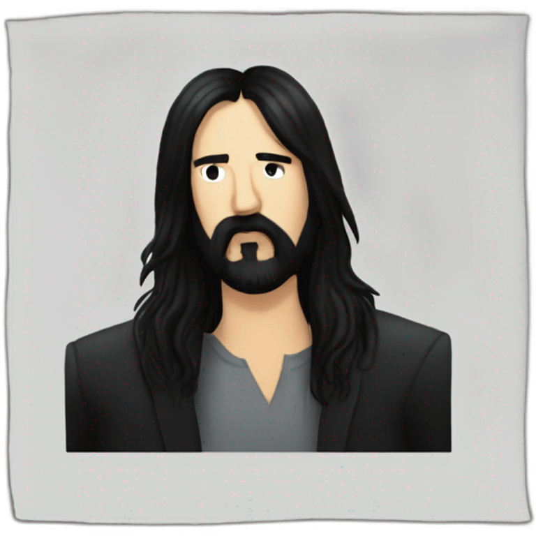 Krist Novoselic with long black hair and a black beard emoji