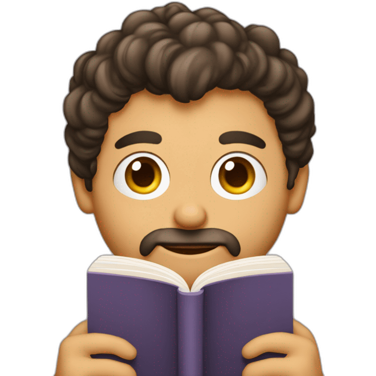 una persona de sexo masculino pelo castaño leyendo libros muy real emoji