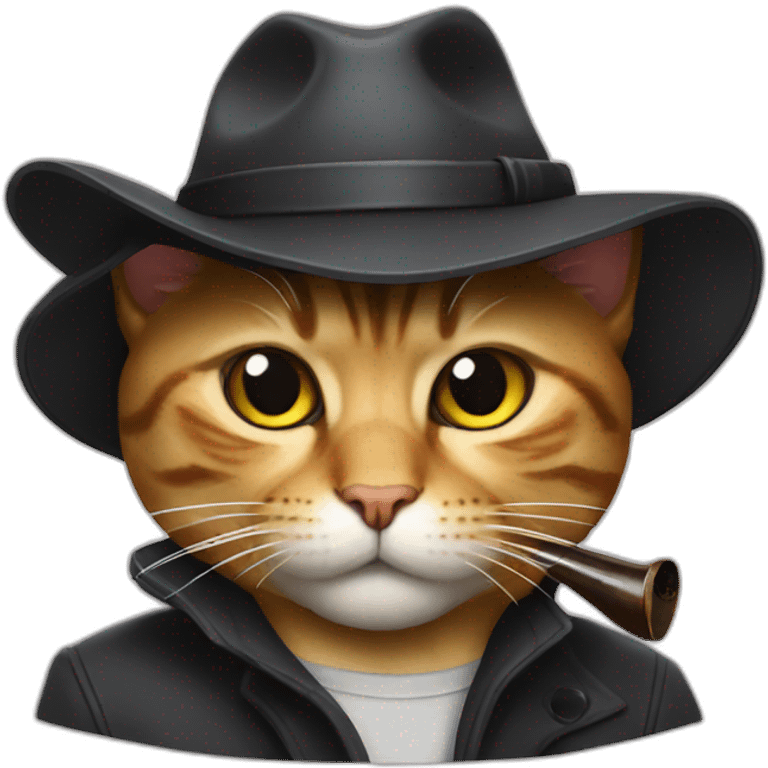 gangster cat with a pipe emoji