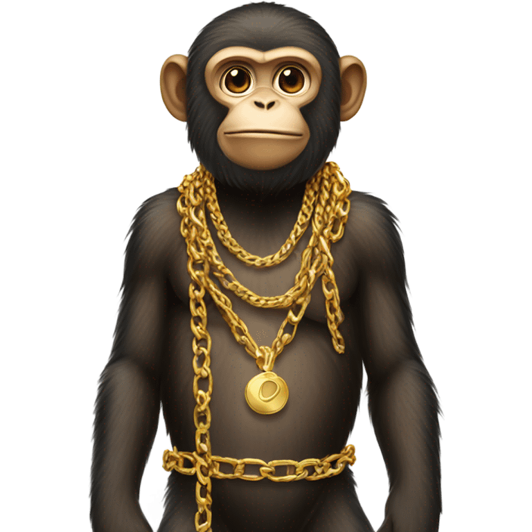 Monkey with gold chains emoji