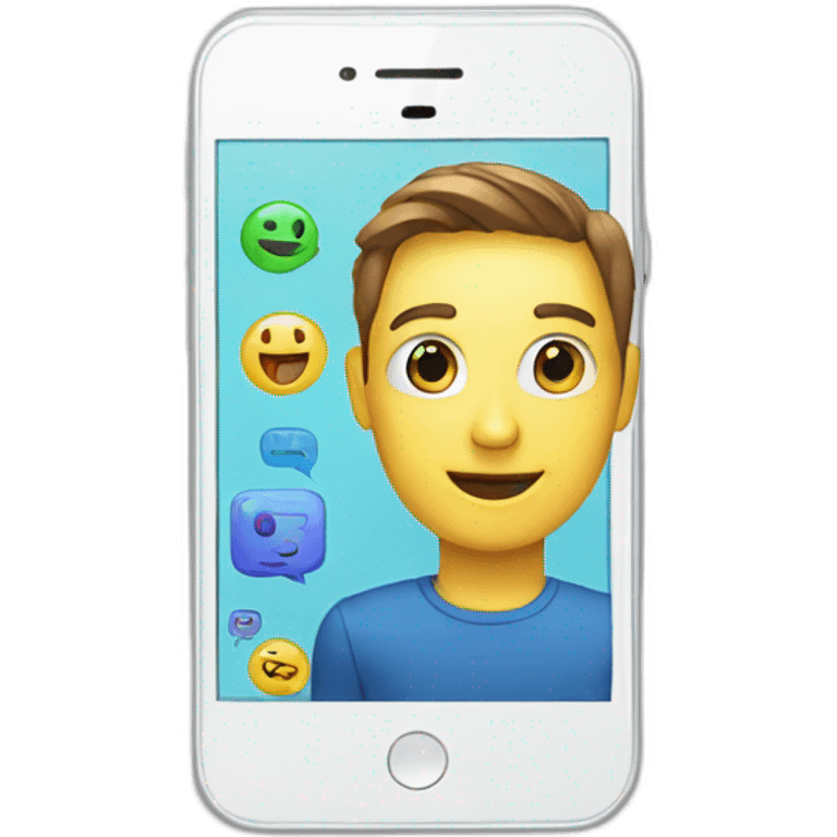 Smartphone with chatbot emoji