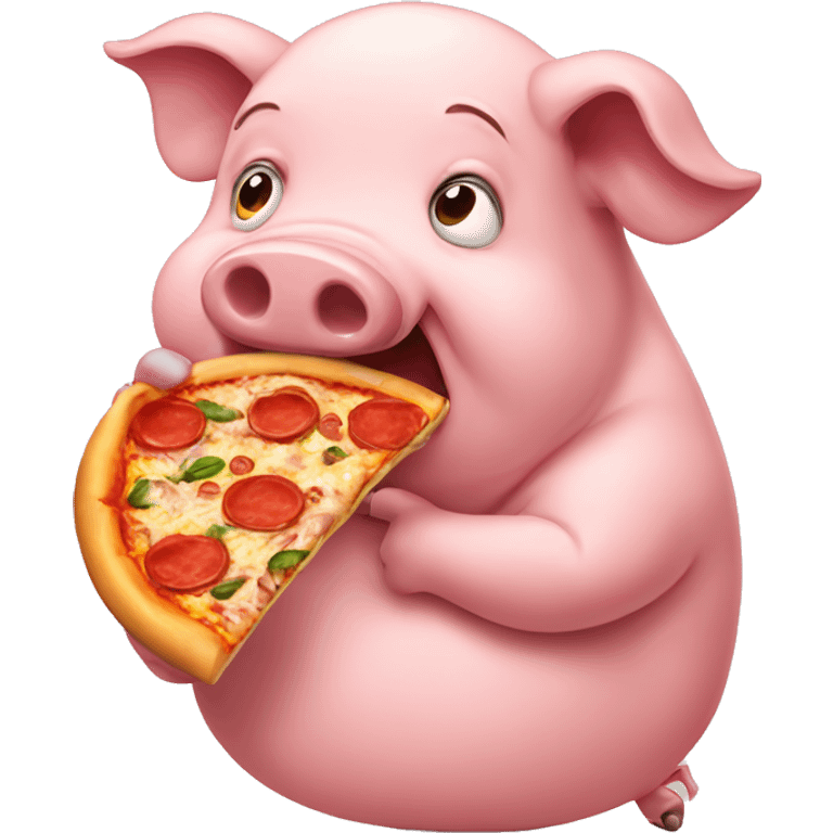 Pig eating pizza emoji