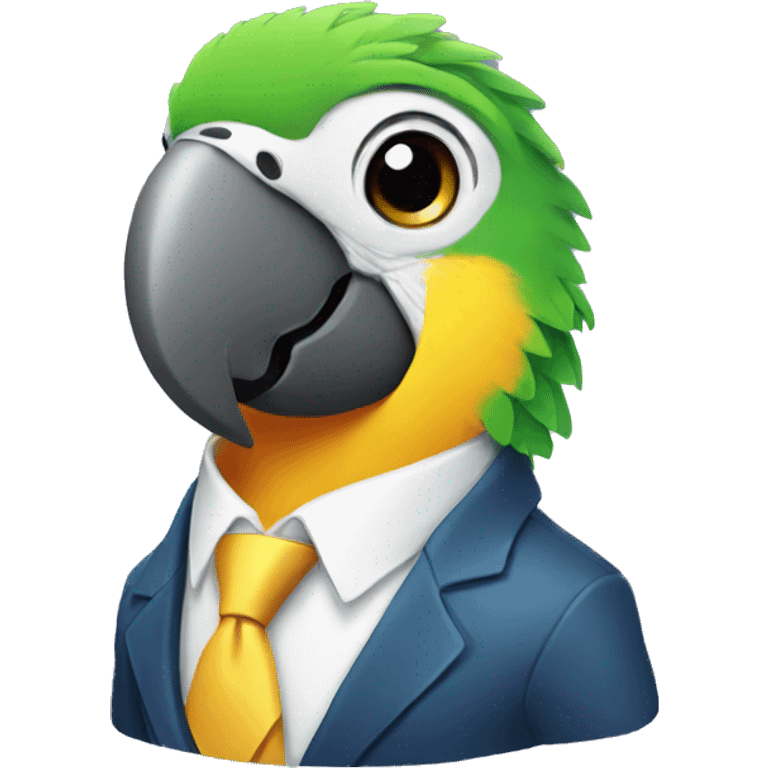 Parrot wearing a tie emoji