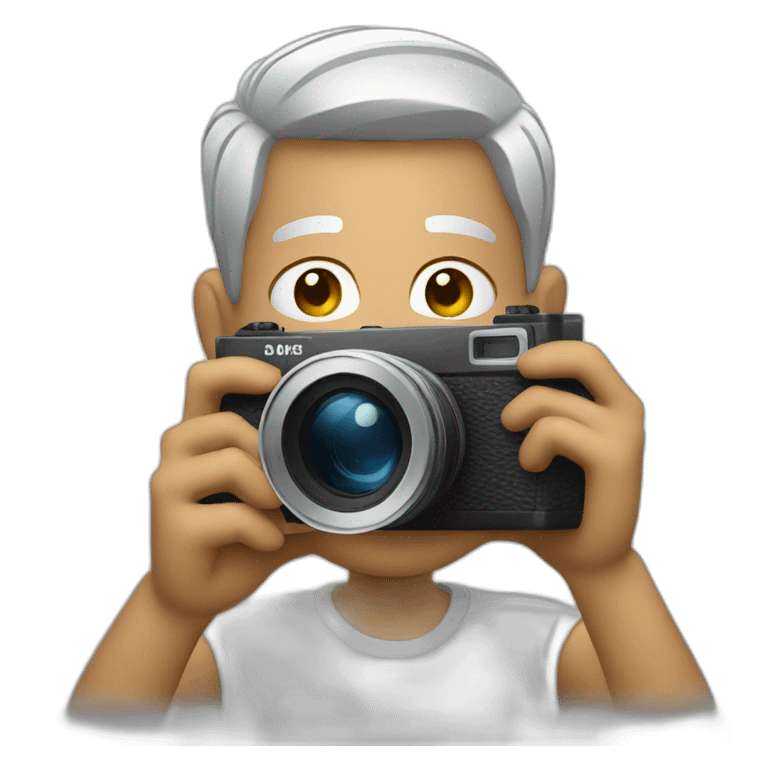 man taking a picture with camera emoji