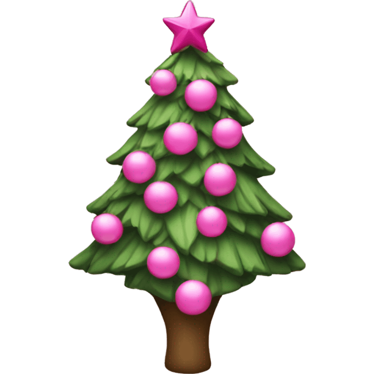 Christmas tree with Pink emoji