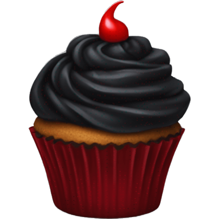 Gothic Red cupcake black icing emoji