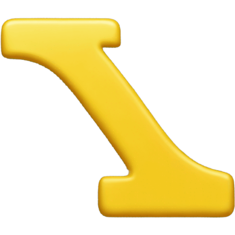 Yellow upside down letter T with rounded edges emoji