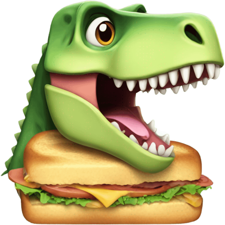 dinosaur eating a sandwich  emoji