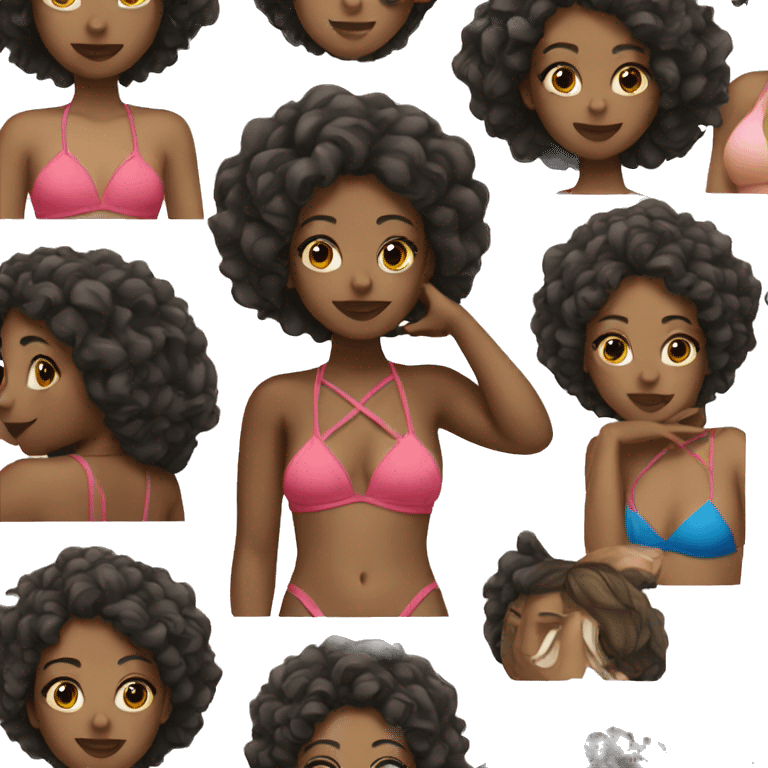 Black girl in swimwear emoji