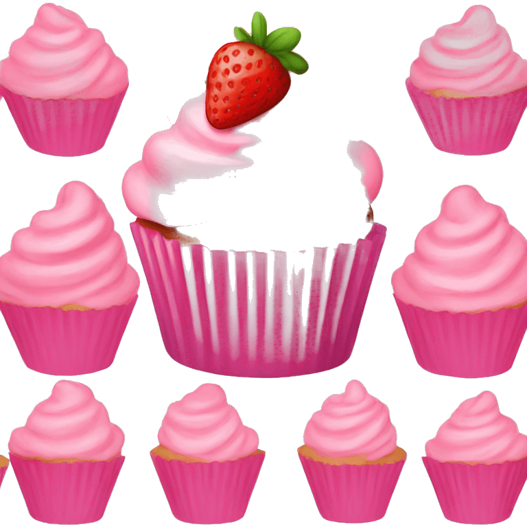 strawberry cupcake emoji