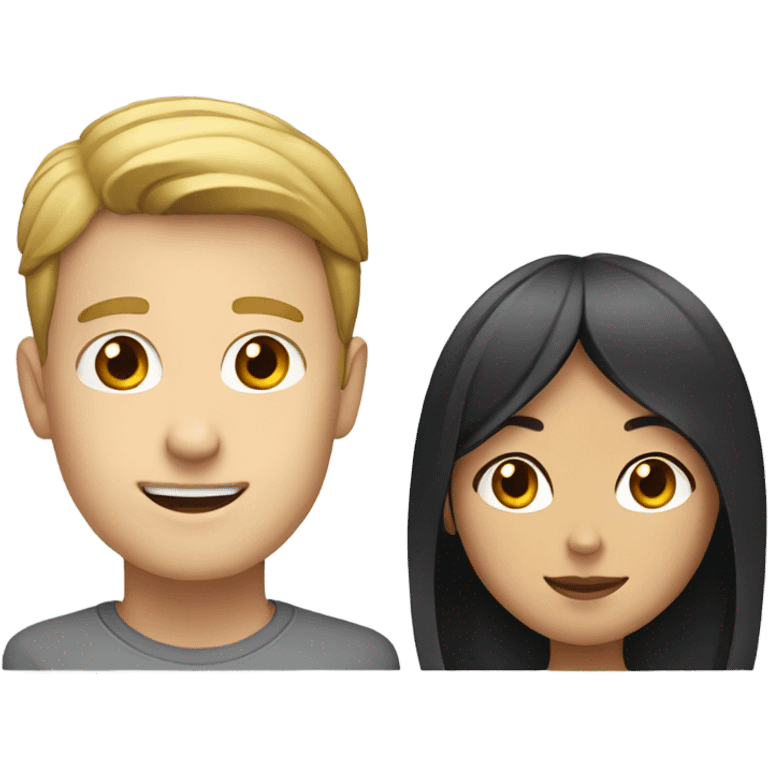 White guy and a Asian girl  emoji