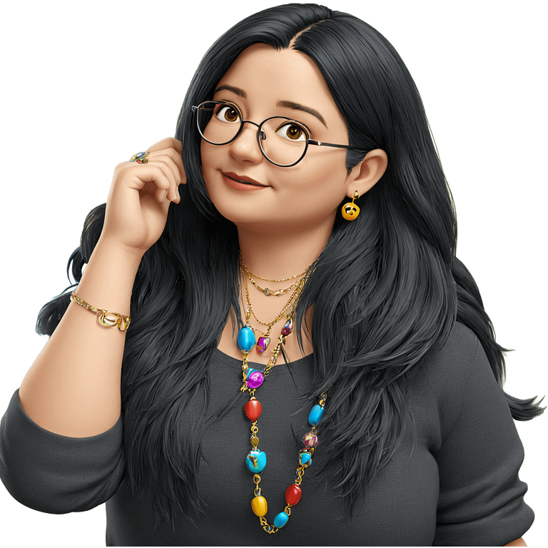 girl with glasses and jewelry emoji