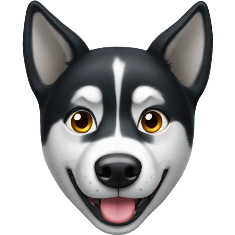 Black husky dog  emoji