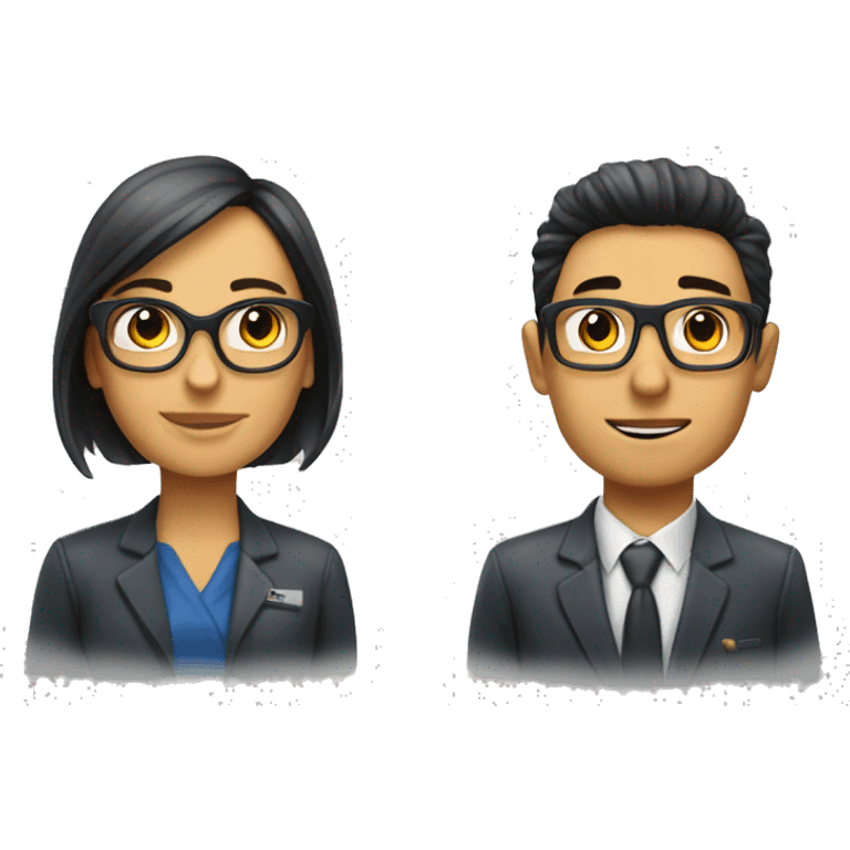 Recepcionistas moreno y gafas emoji