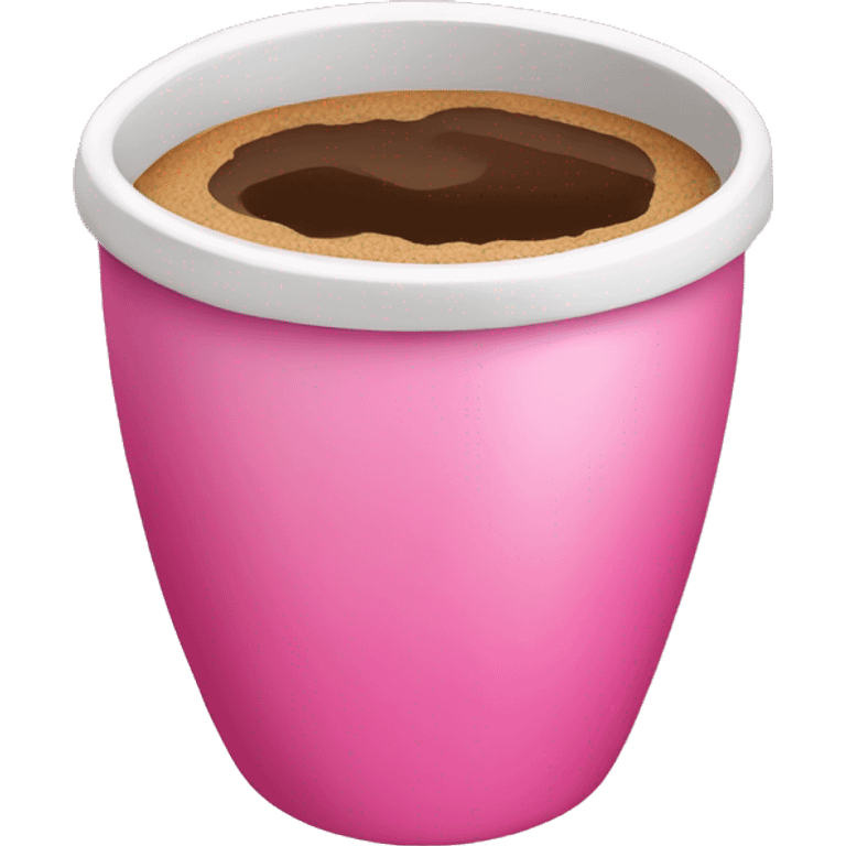 Pink cup with coffee emoji