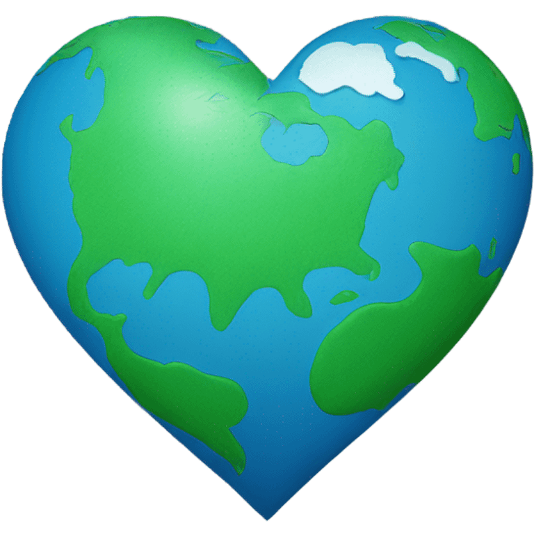 heart shaped earth blue and green emoji